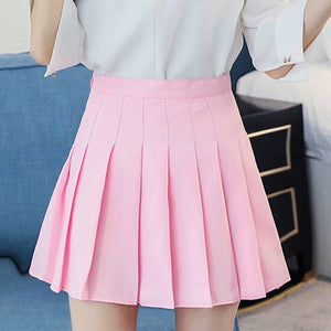 Sweet Casuals - High Waist Pleated Mini Skirts - Chicilook