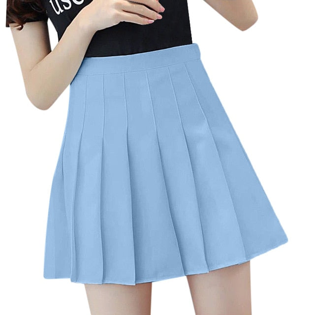 Sweet Casuals - High Waist Pleated Mini Skirts - Chicilook