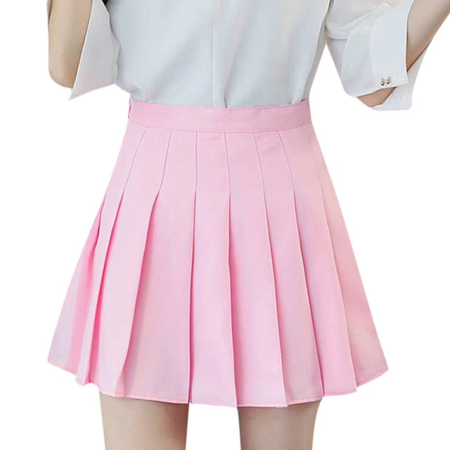 Sweet Casuals - High Waist Pleated Mini Skirts - Chicilook