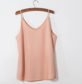 Chiffon Sexy Sleeveless Top Plus Size Summer Halter Tops - Chicilook