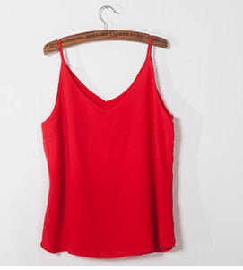 Chiffon Sexy Sleeveless Top Plus Size Summer Halter Tops - Chicilook