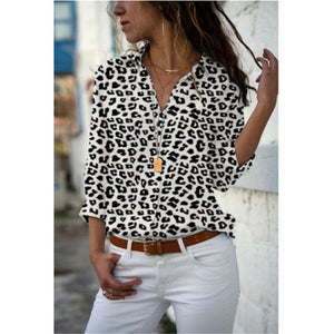 Sweet Casuals - Chiffon Long Sleeve Shirt Plus Size - Chicilook