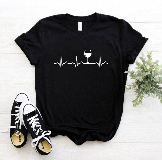 Sweet Casuals - Wine Heartbeat T-shirt - Chicilook