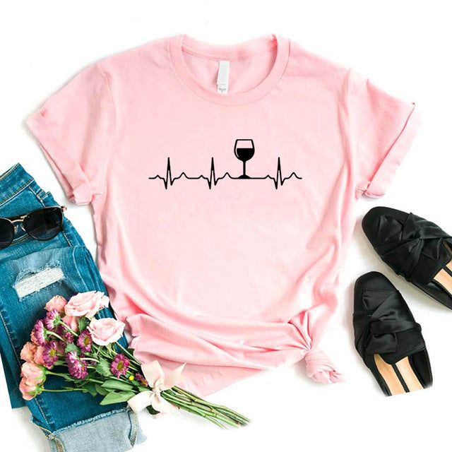 Sweet Casuals - Wine Heartbeat T-shirt - Chicilook