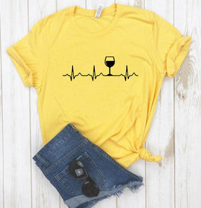 Sweet Casuals - Wine Heartbeat T-shirt - Chicilook