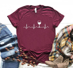 Sweet Casuals - Wine Heartbeat T-shirt - Chicilook