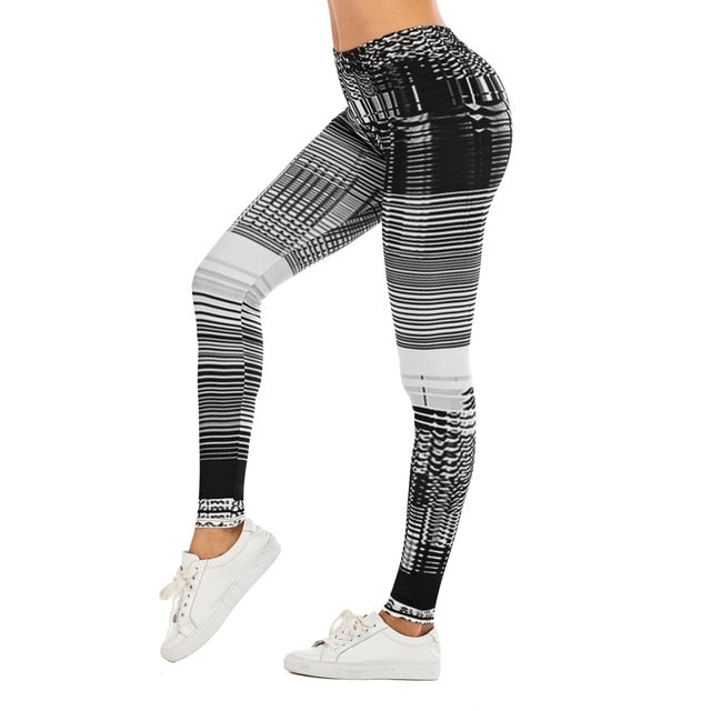 Fit Tracker - Leaf Printed High Waist Legging - Chicilook