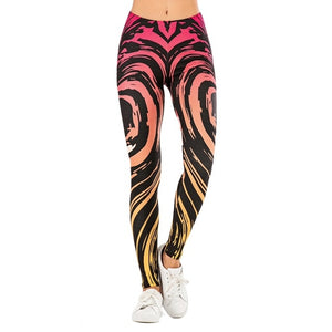 Fit Tracker - Leaf Printed High Waist Legging - Chicilook