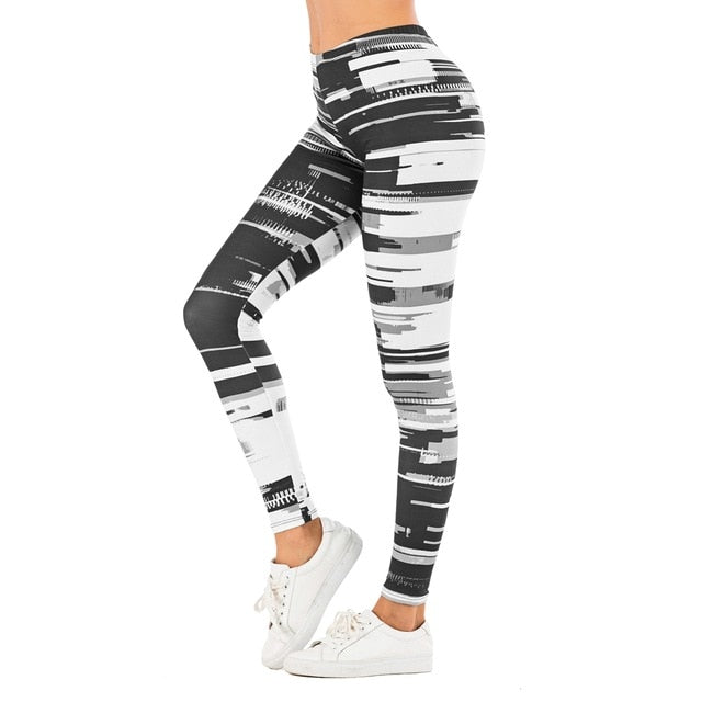 Fit Tracker - Leaf Printed High Waist Legging - Chicilook