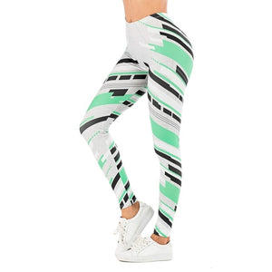 Fit Tracker - Leaf Printed High Waist Legging - Chicilook