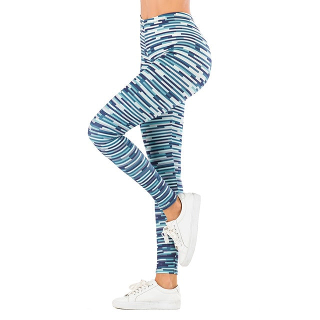 Fit Tracker - Leaf Printed High Waist Legging - Chicilook