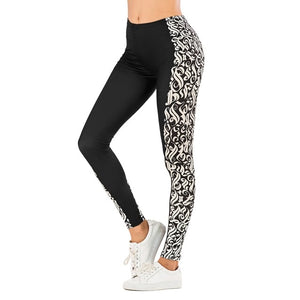 Fit Tracker - Leaf Printed High Waist Legging - Chicilook