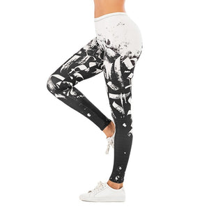 Fit Tracker - Leaf Printed High Waist Legging - Chicilook