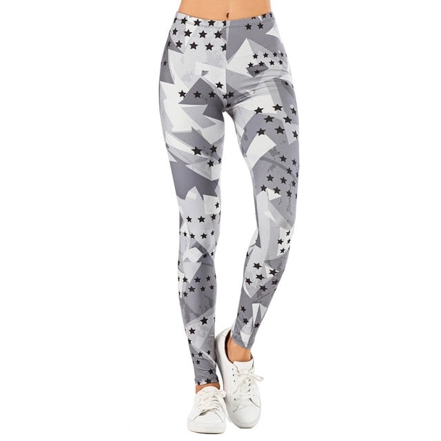 Fit Tracker - Leaf Printed High Waist Legging - Chicilook