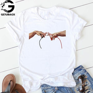 Sweet Casuals - Print T-shirt Casual Short Sleeve Cotton - Chicilook