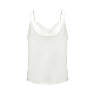 Women Silk Satin Camisole Plain Strappy Vest Tops Sleeveless - Chicilook